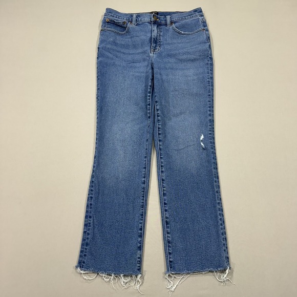 J.Crew Jeans Womens 28 Blue Essential Straight Crop Medium Wash Denim Preppy - Picture 1 of 8